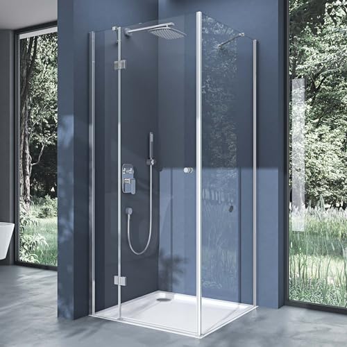 doporro Eck-Duschkabine Eckdusche Rav05K 100x100x190cm Duschabtrennung ESG-Sicherheitsglas Klarglas inkl. Easy-Clean-Beschichtung von doporro