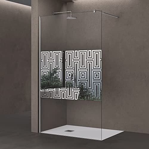 Sogood Luxus Duschwand Bremen02DM 120x200 cm Walk-In Dusche mit Stabilisator aus Edelstahl Duschabtrennung aus Echtglas 10mm ESG-Sicherheitsglas inkl. Easy-Clean-Beschichtung von doporro