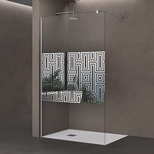 Sogood Luxus Duschwand Bremen02DM 140x200 cm Walk-In Dusche mit Stabilisator aus Edelstahl Duschabtrennung aus Echtglas 10mm ESG-Sicherheitsglas inkl. Easy-Clean-Beschichtung von Sogood