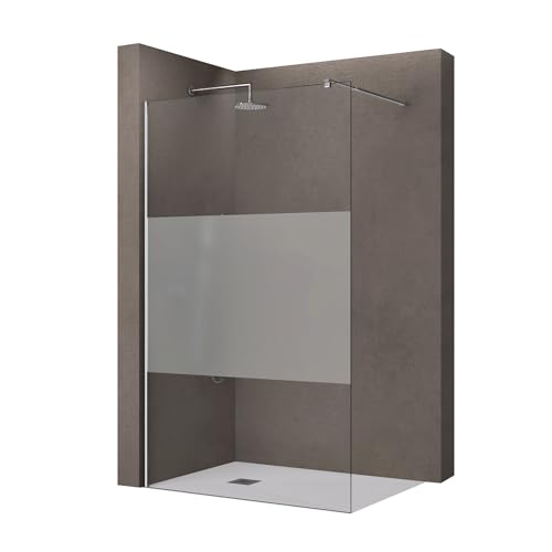 doporro Luxus Duschwand Duschabtrennung Bremen2MS 60x200 Walk-In Dusche mit Stabilisator aus Echtglas 10mm ESG-Sicherheitsglas Klarglas inkl. Nanobeschichtung von doporro