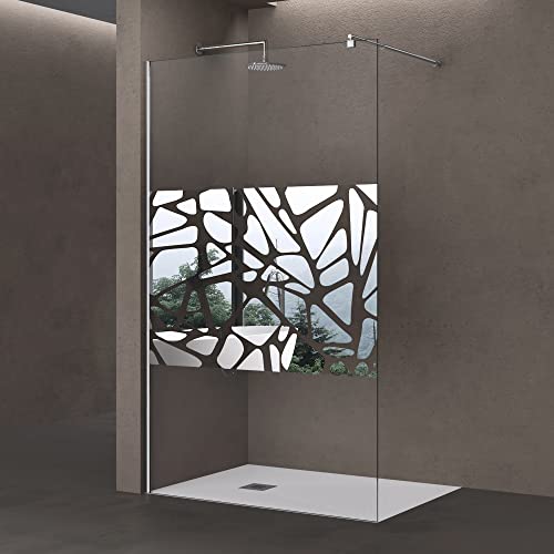 doporro Walk-In Dusche Duschwand mit rundem Stabilisator aus Edelstahl Bremen02BL 130x200 cm Duschabtrennung aus Echtglas 10mm ESG-Sicherheitsglas inkl. Nano-Beschichtung von Sogood