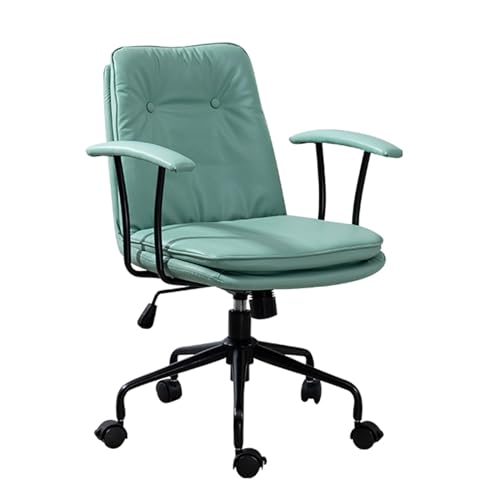 Bürostuhl mit hoher Rückenlehne, moderner drehbarer Bürostuhl, Gaming-Stuhl aus erster Schicht aus Rindsleder, höhenverstellbarer Home-Office-Schreibtischstuhl (Color : Blue) von Sohodoo