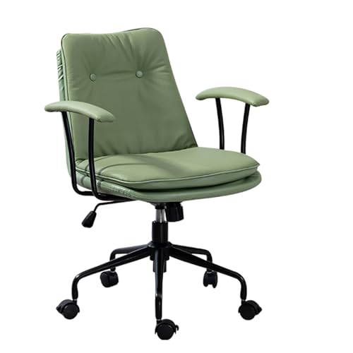 Bürostuhl mit hoher Rückenlehne, moderner drehbarer Bürostuhl, Gaming-Stuhl aus erster Schicht aus Rindsleder, höhenverstellbarer Home-Office-Schreibtischstuhl (Color : Green) von Sohodoo