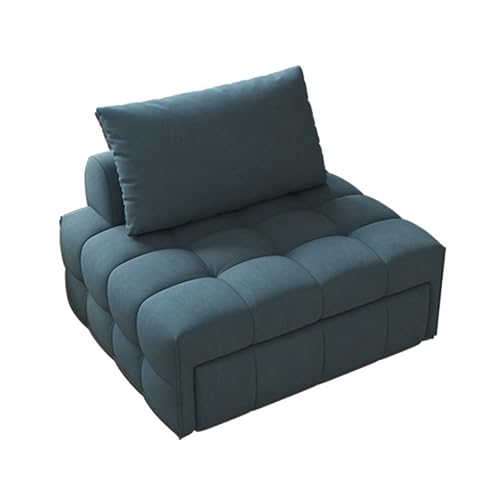 Faltbares Sitzsack-Schlafsofa mit Kissen, Sofa, Bodenstuhl, faules Sofa, geeignet for Schlafzimmer, Schlafsaal, Wohnzimmer (Color : Blue, Size : 125cm) von Sohodoo