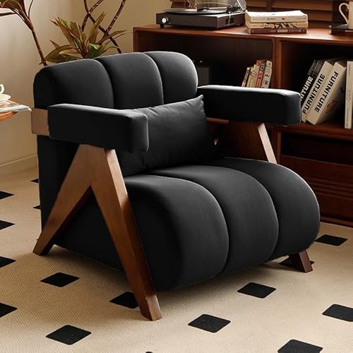 Freizeit-Einzelsofa aus Lammfell – Material aus Lammwolle und Baumwolle, lässiges Einzelsofa, kann Wohnzimmer, Arbeitszimmer schmücken. Stützt Rücken/Hüfte/Oberschenkel.(C) von Sohodoo