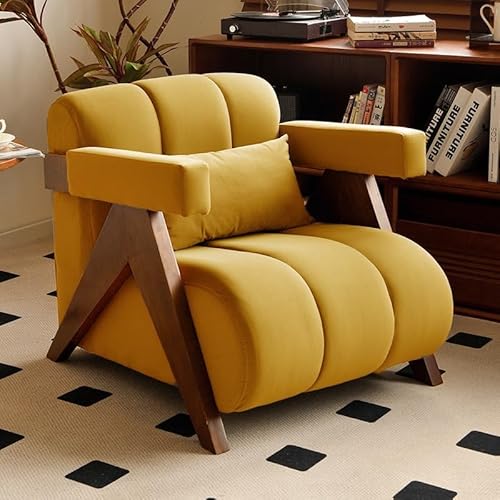 Freizeit-Einzelsofa aus Lammfell – bequemer Loungesessel und Schlafsofa for Studio und Schlafsaal, ergonomisch, Starke Unterstützung for Nacken und Taille(D) von Sohodoo