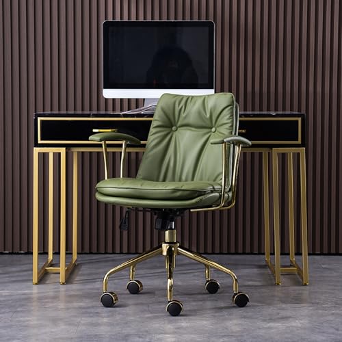 Home-Office-Stuhl, PU-Leder-Schreibtischstuhl mit Rollen, moderner Bürostuhl aus der Mitte des Jahrhunderts mit Armlehnen und Lordosenstütze, Kapazität 400 Pfund (Color : E) von Sohodoo