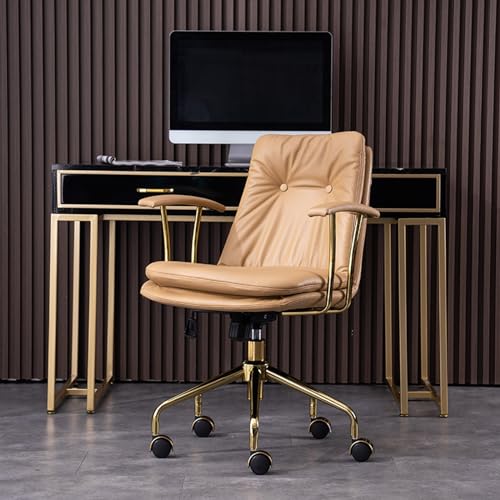Home-Office-Stuhl mit Rollen, PU-Lederstuhl, hohe Rückenlehne, drehbarer Büro-Schreibtischstuhl mit gepolstertem Computer-Schreibtischstuhl for das Home-Office (Color : D) von Sohodoo