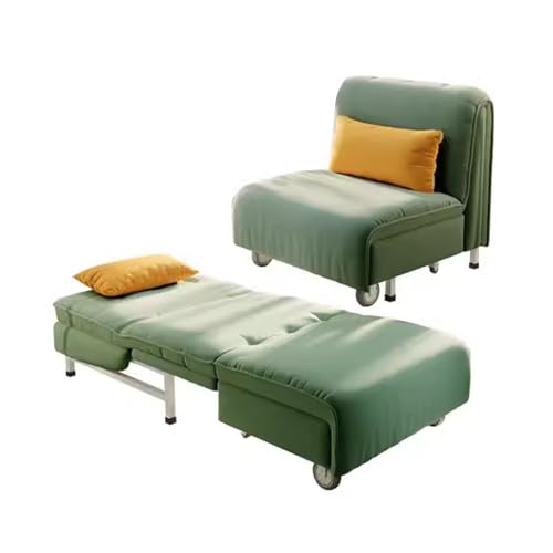 Klappbares Schlafsofa, 3-in-1, multifunktionales, klappbares, atmungsaktives Couchbett, moderner umwandelbarer Stuhl for Wohnzimmer, Wohnung, Büro, Dunkel (Color : Green, Size : 1m) von Sohodoo