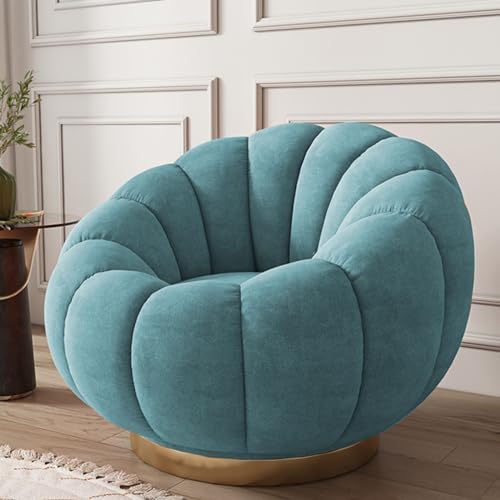 Lamm-Fleece-Lazy-Sofa-Kürbis-Stuhl, Heim-Wohnzimmer-Schlafzimmer-Kürbis-Liegestuhl, einzelner Sofa-Stuhl mit erhöhter Metallbasis (Color : Blue) von Sohodoo