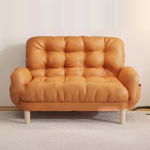 Lazy Schlafsofa, verstellbare Rückenlehne, gepolsterter Stuhl for Schlafzimmer, Wohnzimmer, Wohnung, Wohnheim, Liegestuhl(Color:Orange,Size:120CM) von Sohodoo