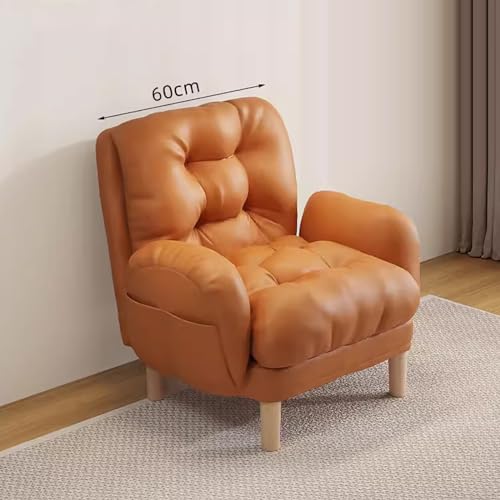 Lazy Schlafsofa, verstellbare Rückenlehne, gepolsterter Stuhl for Schlafzimmer, Wohnzimmer, Wohnung, Wohnheim, Liegestuhl(Color:Orange,Size:60CM) von Sohodoo