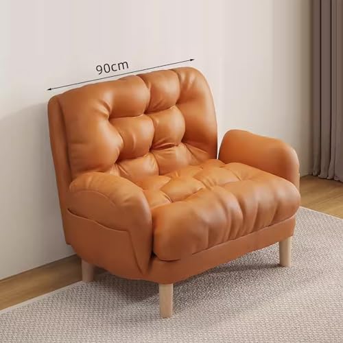 Lazy Sofa, umklappbarer Stuhl, Schlafsofa, Lounge-Sessel, Verstellbarer Liegestuhl mit 5 Positionen for das Wohnzimmer(Color:Orange,Size:90CM) von Sohodoo