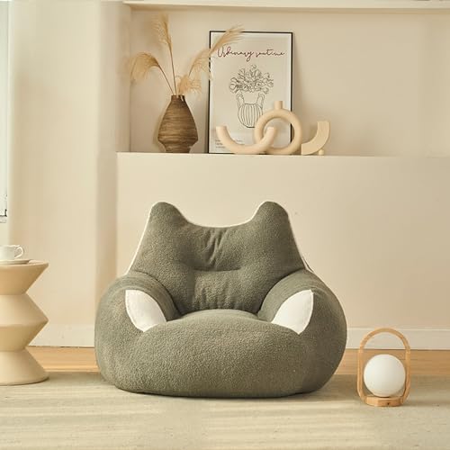 Sitzsack-Stuhl, bequemer Bouclé-Sitzsack-Stuhl for Erwachsene und Kinder, ultraweiches Sofa for den Innenbereich mit EPP-Partikel-Baumwollfüllung, moderner Akzent-Sitzsack mit Armlehnen (Color : Gray von Sohodoo