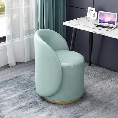 Sohodoo 360° drehbare, gepolsterte Esszimmerstühle in Fassform, Drehlounge mit Akzentfass und Metallfuß und Lederbezug, Schminkstuhl mit Rückenlehnendesign for Schminkraum und Wohnzimmer(C) von Sohodoo