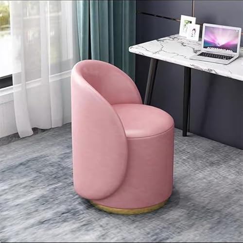 Sohodoo 360° drehbare, gepolsterte Esszimmerstühle in Fassform, Drehlounge mit Akzentfass und Metallfuß und Lederbezug, Schminkstuhl mit Rückenlehnendesign for Schminkraum und Wohnzimmer(D) von Sohodoo