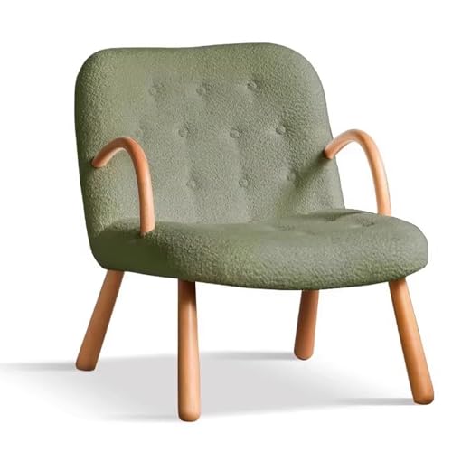 Bequemer Lammwoll-Freizeitstuhl, gemütlicher Stuhl mit Buchenbeinen, Akzentstuhl for Schlafzimmer, Wohnzimmer, bequemer Lesesessel, einfache Montage (Color : Green) von Sohodoo