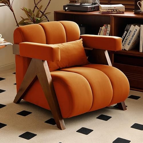 Sohodoo Freizeit-Einzelsofa aus Lammfell, gepolstertes Lounge-Schlafsofa zur Unterstützung von Rücken/Hüfte, ergonomisches Lounge-Einzelsofa, perfekt for Apartments und Gästezimmer(G) von Sohodoo