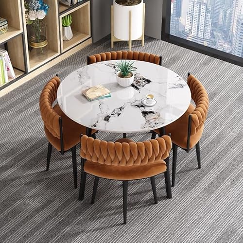 Sohodoo Komplettes 5-teiliges Tischset, Esstisch mit 4 Stühlen for die Küche, Lösung for kleine Räume, langlebige Konstruktion(E) von Sohodoo