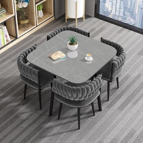 Sohodoo Komplettes 5-teiliges Tischset, Esstisch mit 4 Stühlen for die Küche, Lösung for kleine Räume, langlebige Konstruktion(M) von Sohodoo