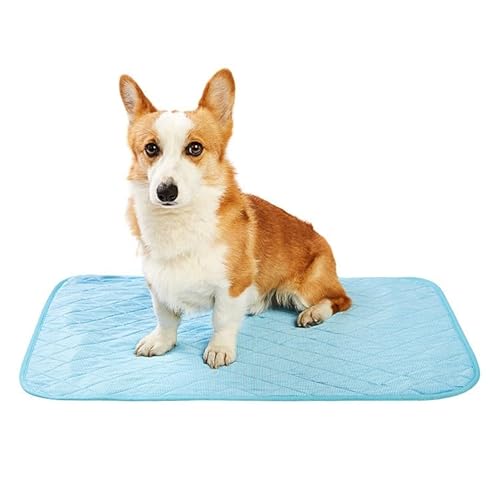 Sohodoo Kühlende Haustiermatte – 5–10 °C aktive Kühlung, ungiftige Matratze for Hunde und Katzen, Multifunktion for den Innen- und Außenbereich(Blue,70-100cm) von Sohodoo