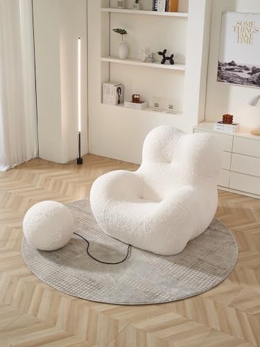 Sohodoo Lamm-Plüsch-Sofa-Stuhl, künstlicher Lammfell-Plüsch, Wohnzimmer-Sitzsack-Stuhl for Erwachsene und Kinder, Teddy-Lazy-Sofa-dekorativer Stuhl von Sohodoo