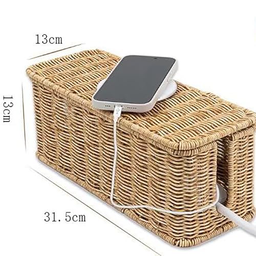Sohodoo Praktischer Rattan-Organizer for unter den Schreibtisch – versteckt Computer- und Fernsehkabel, verhindert Unfälle, perfekt als aufmerksames Geschenk.(A) von Sohodoo