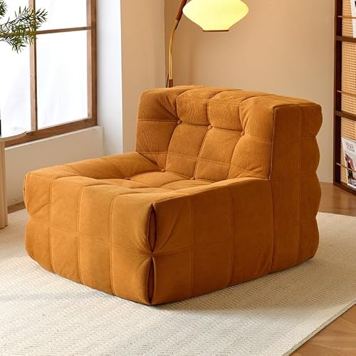 Sohodoo Rahmenloser Bodensofa-Sessel, leichtes Einzel-Lazy-Sofa mit ergonomischer Rückenstütze, leicht zu bewegen und zu reinigen(Brown) von Sohodoo