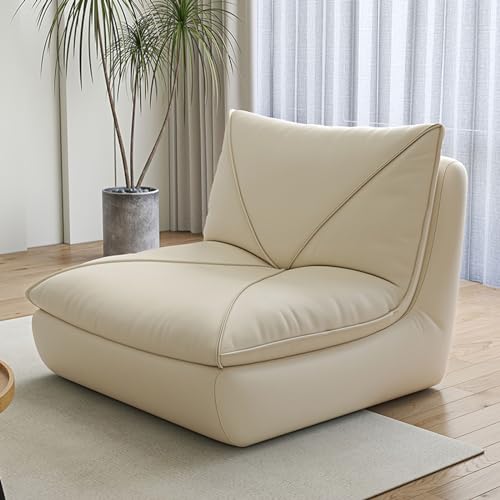 Sohodoo Sofa, übergroßer armloser Kaminsessel, ergonomische Lazy-Bodencouch, Keine Montage erforderlich, weicher und verschleißfester Stoff, rutschfeste Unterseite (Color : White) von Sohodoo