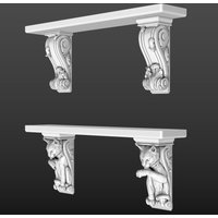 Geschnitzten Hölzernen Tierkamin-Regalmantel von SohowoodDirectory