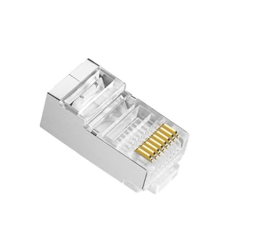 Cat7 RJ45 Stecker 10 Pcs, Cat7 Cat6 24AWG Metall Geschirmt RJ45 Enden 8P8C modularer Netzwerk Stecker up to 10Gbps for Ethernet LAN Kabel, Silbrig Cat7 RJ45 Stecker 10 Pcs, Cat7 Cat6 24AWG Metall Geschirmt RJ45 Enden 8P8C modularer Netzwerk Stecker up to 10Gbps for Ethernet LAN Kabel, Silbrig von Soibke
