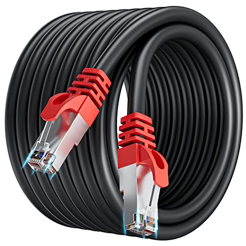 Soibke LAN Kabel 10 Meter Cat 7, Netzwerkkabel 10m Hochgeschwindigkeit 10Gbps Ethernet Internetkabel Geschirmt Outdoor Indoor Wlan kabel 10m SFTP Gigabit RJ45 Patchkabel Schwarz für Modem Router von Soibke