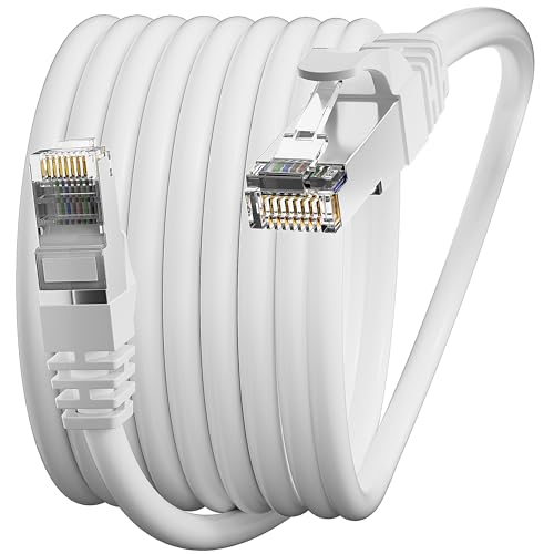 LAN Kabel 15 meter Weiß, Netzwerkkabel 15m Cat 6 FTP Abschirmung Gigabit 23AWG Ethernet Kabel 15M - Anti-Interferenz Patchkabel 15m Cat 6 Wlan Kabel für Router Switch Modem von Soibke