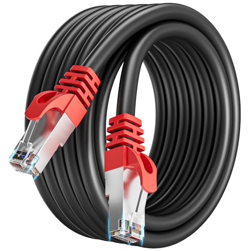 Soibke LAN Kabel 5 Meter Cat 7, Ethernet Kabel Geschirmtes Netzwerkkabel 5m High Speed 10Gbps RJ45 Internetkabel Outdoor Indoor Wlan kabel 5m SFTP Patchkabel Schwarz für Modem Router von Soibke