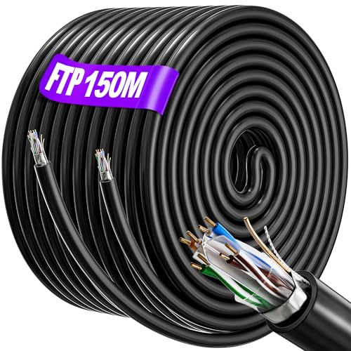 Soibke 150m Netzwerkkabel Verlegekabel, Lan Kabel 150 meter Außen Ethernet Kabel Hochgeschwindigkeits Abschirmung Installationskabel Datenkabel |Outdoor Indoor Wetterfest, 23AWG, Anti-Jamming Soibke 150m Netzwerkkabel Verlegekabel, Lan Kabel 150 meter Außen Ethernet Kabel Hochgeschwindigkeits Abschirmung Installationskabel Datenkabel |Outdoor Indoor Wetterfest, 23AWG, Anti-Jamming von Soibke