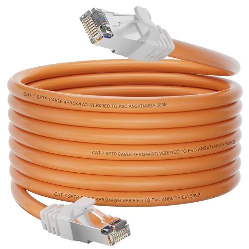 LAN Kabel 10 Meter, Cat 7 Ethernet Netzwerkkabel, Hochgeschwindigkeit 10000Mbit/s 600MHz Gigabit Internetkabel S/FTP Patchkabel für Router Modem, Outdoor Wifi-Fähig LAN Kabel 10 Meter, Cat 7 Ethernet Netzwerkkabel, Hochgeschwindigkeit 10000Mbit/s 600MHz Gigabit Internetkabel S/FTP Patchkabel für Router Modem, Outdoor Wifi-Fähig von Soibke