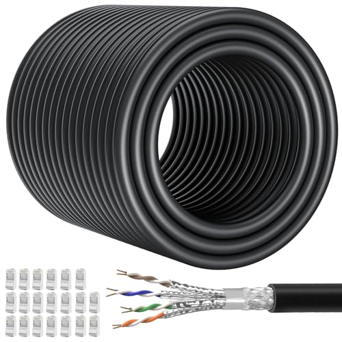 Soibke LAN Kabel 150 Meter, Internet Ethernet Kabel Outdoor Indoor Cat 7 Geschirmt Netzwerkkabel 150m SFTP High Speed 10Gbps RJ45 Patchkabel Gigabit Wasserdicht Installationskabel Schwarz Soibke LAN Kabel 150 Meter, Internet Ethernet Kabel Outdoor Indoor Cat 7 Geschirmt Netzwerkkabel 150m SFTP High Speed 10Gbps RJ45 Patchkabel Gigabit Wasserdicht Installationskabel Schwarz von Soibke