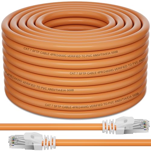 Soibke LAN Kabel 50 Meter, Cat 7 Netzwerkkabel 50m, Geschirmt S/FTP Hochgeschwindigkeit Ethernetkabel, Gigabit Internetkabel 10000Mbit/s Wlan Kabel 600MHz Patchkabel PiMF LSZH für Router Modem Soibke LAN Kabel 50 Meter, Cat 7 Netzwerkkabel 50m, Geschirmt S/FTP Hochgeschwindigkeit Ethernetkabel, Gigabit Internetkabel 10000Mbit/s Wlan Kabel 600MHz Patchkabel PiMF LSZH für Router Modem von Soibke