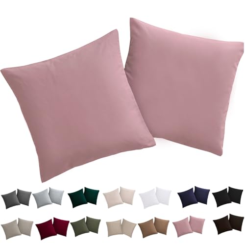 Soifox Kissenbezug 40x40 2er Set - Kopfkissenbezug 40 x 40 Rosa 100% Mikrofaser bügelfrei & knitterfrei mit Reißverschluss Soifox Kissenbezug 40x40 2er Set - Kopfkissenbezug 40 x 40 Rosa 100% Mikrofaser bügelfrei & knitterfrei mit Reißverschluss von Soifox