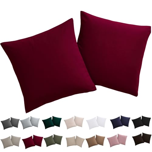 Soifox Kissenbezug 40x40 2er Set - Kopfkissenbezug 40 x 40 Rot 100% Mikrofaser bügelfrei & knitterfrei mit Reißverschluss Soifox Kissenbezug 40x40 2er Set - Kopfkissenbezug 40 x 40 Rot 100% Mikrofaser bügelfrei & knitterfrei mit Reißverschluss von Soifox