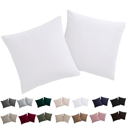 Soifox Kissenbezug 40x40 2er Set - Kopfkissenbezug 40 x 40 Weiß 100% Mikrofaser bügelfrei & knitterfrei mit Reißverschluss Soifox Kissenbezug 40x40 2er Set - Kopfkissenbezug 40 x 40 Weiß 100% Mikrofaser bügelfrei & knitterfrei mit Reißverschluss von Soifox