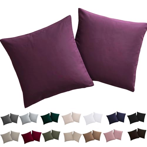 Soifox Kissenbezug 40x40 2er Set - Lila kopfkissenbezug Für Kissen 40 x 40 cm 100% Mikrofaser Resistent und Hypoallergen Kissenbezüge mit Reißverschluss Soifox Kissenbezug 40x40 2er Set - Lila kopfkissenbezug Für Kissen 40 x 40 cm 100% Mikrofaser Resistent und Hypoallergen Kissenbezüge mit Reißverschluss von Soifox