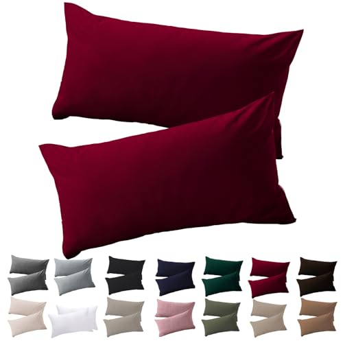 Soifox Kissenbezug 40x60 2er Set - Rot kopfkissenbezug Für Kissen 40 x 60 cm 100% Mikrofaser Resistent und Hypoallergen Kissenbezüge mit Reißverschluss Soifox Kissenbezug 40x60 2er Set - Rot kopfkissenbezug Für Kissen 40 x 60 cm 100% Mikrofaser Resistent und Hypoallergen Kissenbezüge mit Reißverschluss von Soifox