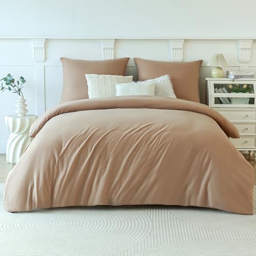Soifox Winter Thermo Fleece Bettwäsche 200x220 Sandy Beige, Flauschige und Warme Cashmere Touch Bettbezug + Kissenbezug 2er Set 80x80 cm mit Reißverschluss von Soifox