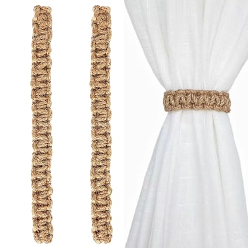 Soiftra 2 Stück Boho Vorhang Raffhalter,Eflochtene Gardinenhalter Vorhang Halter Baumwollseil Vorhang,Rustikale Handgefertigte Vorhangbinder für drinnen und Draußen Office Dekorative Schlafzimmer Soiftra 2 Stück Boho Vorhang Raffhalter,Eflochtene Gardinenhalter Vorhang Halter Baumwollseil Vorhang,Rustikale Handgefertigte Vorhangbinder für drinnen und Draußen Office Dekorative Schlafzimmer von Soiftra