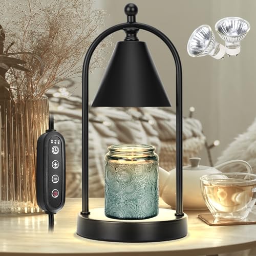 Soilsiu Kerzenwärmer Lampe mit Timer Aromatherapie Lampe ist ein schönes Geschenk für Mama Dimmbare Kerzenlichter für Partys Hosting Gäste und Entspannung, schwarz von Soilsiu