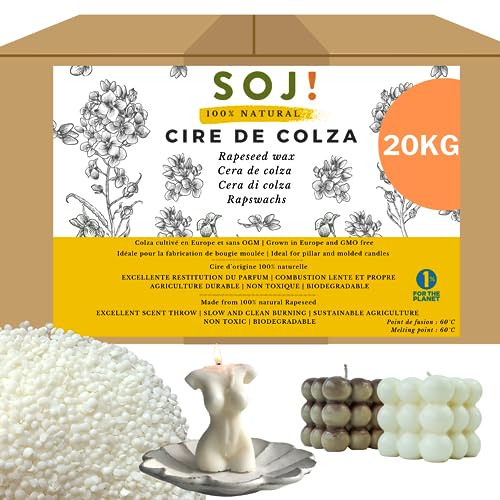 Rapswachs ohne Gentechnik, für die Herstellung von geformten Kerzen, Kerzenwachs (20 kg) von Soj