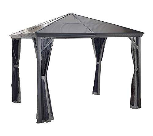 Sojag Aluminium Pavillon Verona 1010 inkl. Moskitonetz | Anthrazit | 298x298x260 cm von Sojag