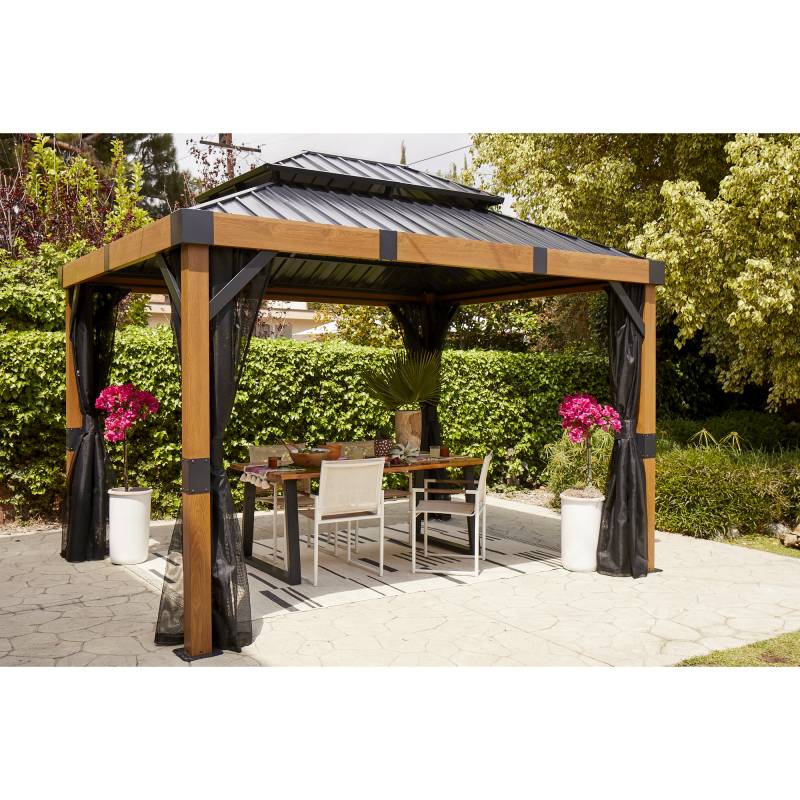 Sojag Pavillon 'Fontana 1012' schwarz 364,3 x 310 x 298 cm von Sojag