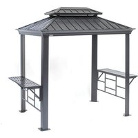 Sojag Pavillon Messina BBQ anthrazit Stahl B/H/L: ca. 292x262x179 cm von Sojag